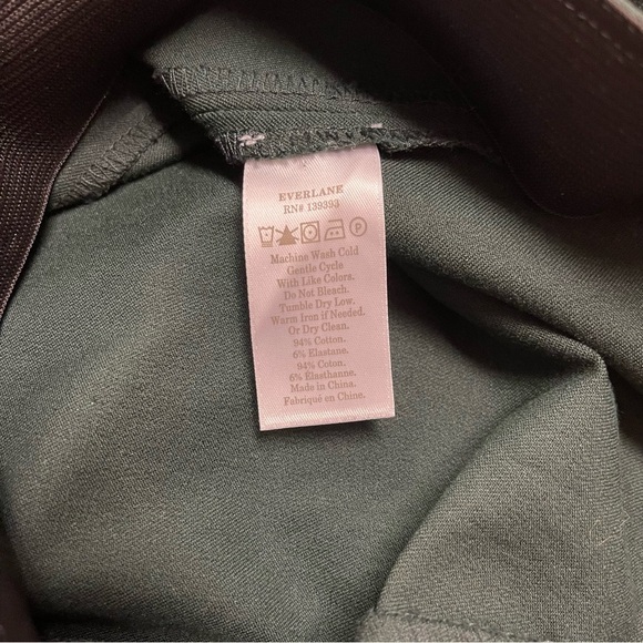 Everlane Pant Women's Size 8 US Dark Forest Green Stretch Cotton "The Side-Zip" - Picture 15 of 15